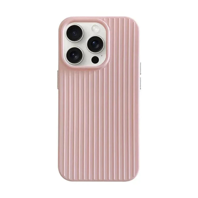 Fluted Texture Soft Touch Magsafe PC Case for iPhone 15 Pro Max iPhone 15 Pro Max / with magsafe / Black - Ktusu
