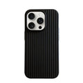 Fluted Texture Soft Touch Magsafe PC Case for iPhone 15 Pro Max iPhone 15 Pro Max / with magsafe / Black - Ktusu