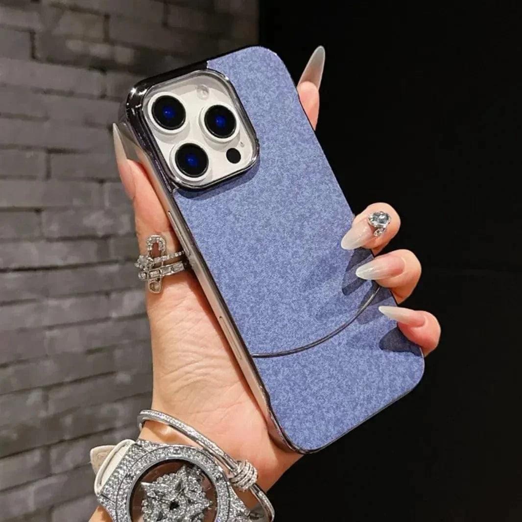 Frameless Shiny Hard Fabric Case for iPhone 15 Pro Max iPhone 15 Pro Max / sierra blue - Ktusu