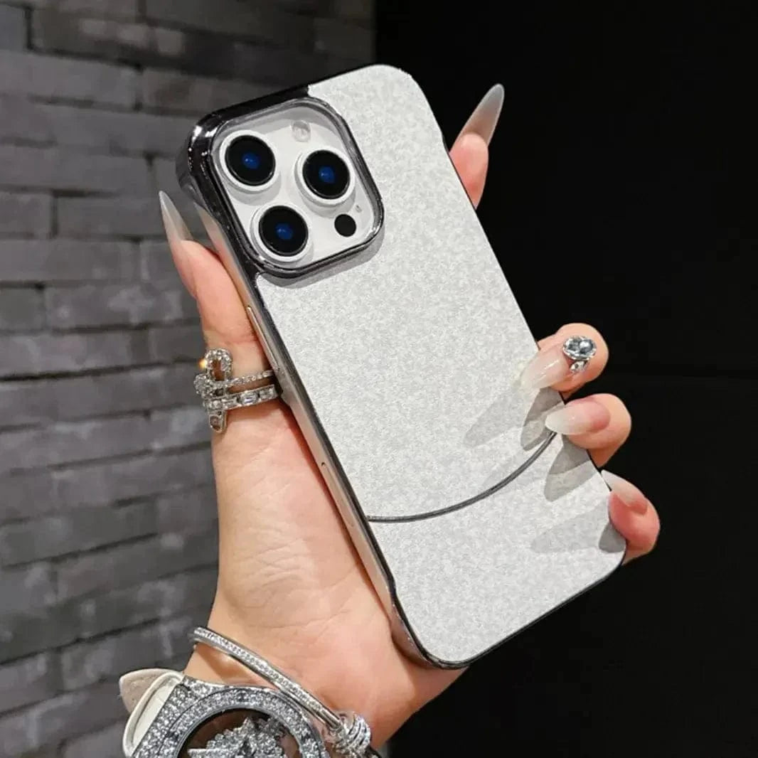 Frameless Shiny Hard Fabric Case for iPhone 15 Pro Max iPhone 15 Pro Max / white - Ktusu