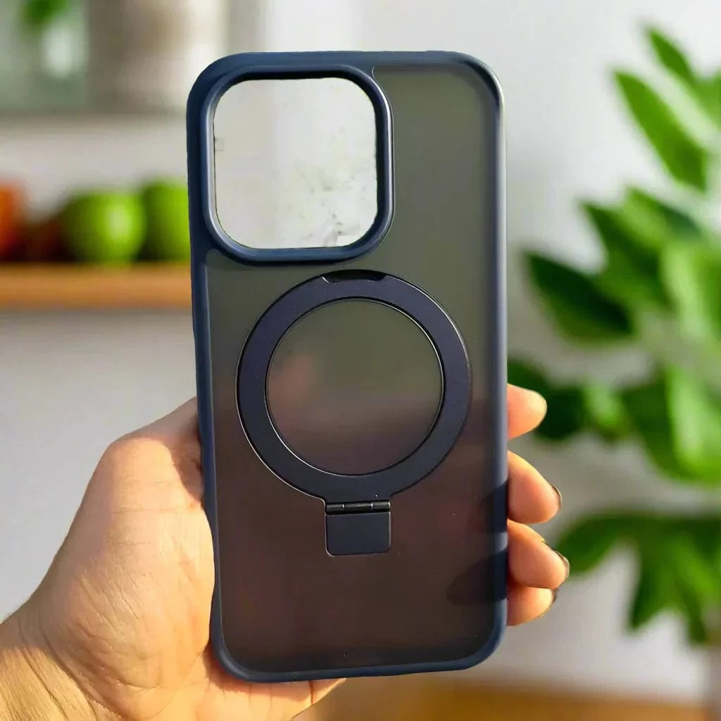Frosted Magsafe Kickstand Matte Hard Case for iPhone 16 Pro iPhone 16 Pro / Midnight Blue / with magsafe - Ktusu