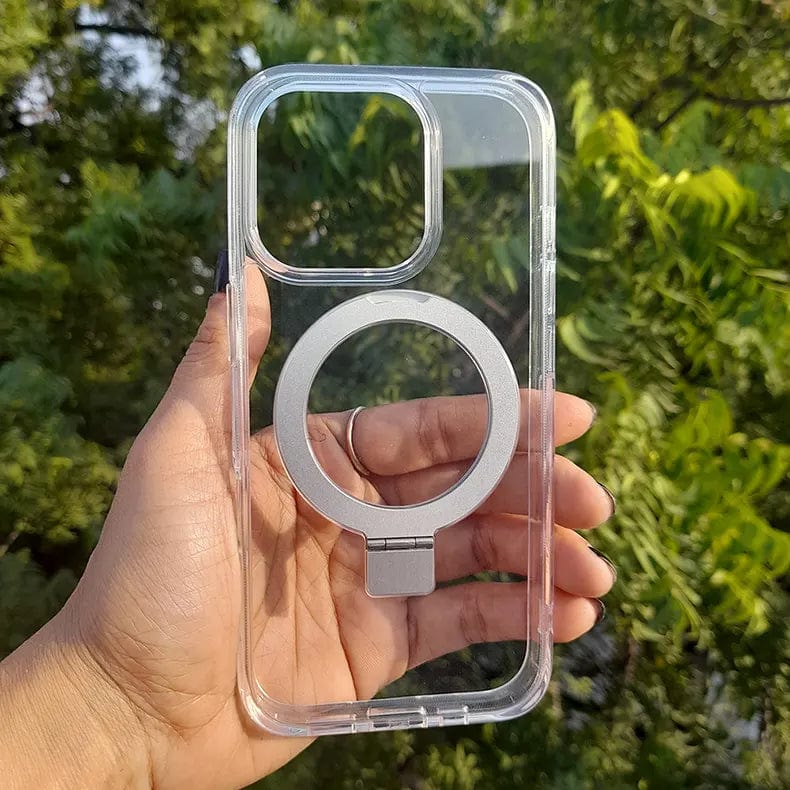 Frosted Magsafe Kickstand Matte Hard Case for iPhone 16 Pro iPhone 16 Pro / Transparent / with magsafe - Ktusu