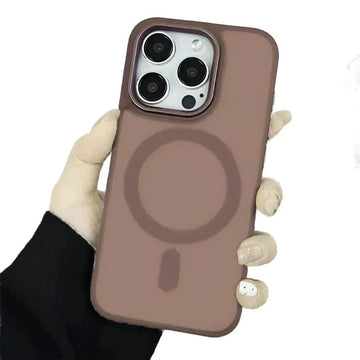 Frosted Magsafe Metal Keys Hard Back Soft Edge Case for iPhone 16 iPhone 16 / with magsafe / Desert Titanium - Ktusu