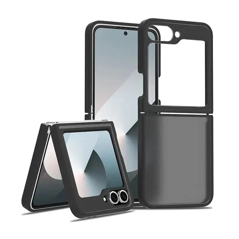 Frosted Semi Transparent Case for Samsung Z Flip6 Samsung Z Flip6 / Black - Ktusu