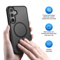 Frosted Semi Transparent MagSafe Case for Samsung S25 Samsung S25 / Black - Ktusu