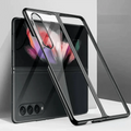 Full Electroplating Frame clear Hard Case for Samsung Z Fold4 Samsung Z Fold4 / Black - Ktusu