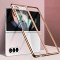 Full Electroplating Frame clear Hard Case for Samsung Z Fold4 Samsung Z Fold4 / Champange Gold - Ktusu
