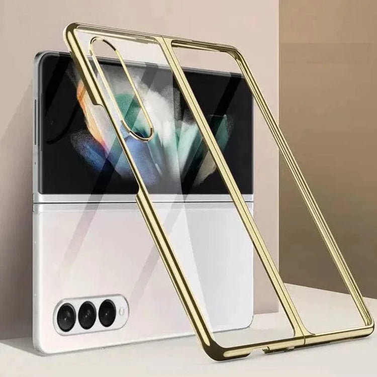 Full Electroplating Frame clear Hard Case for Samsung Z Fold4 Samsung Z Fold4 / Gold - Ktusu