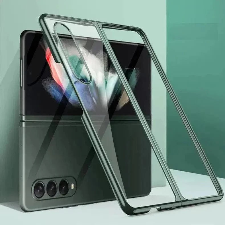 Full Electroplating Frame clear Hard Case for Samsung Z Fold4 Samsung Z Fold4 / Green - Ktusu