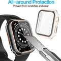 Glossy Chrome Hard PC Built-in Glass Cover for Apple Watch 41mm - Ktusu