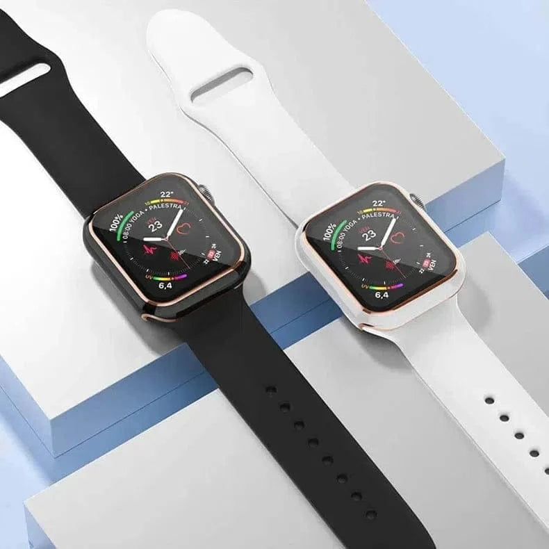 Glossy Chrome Hard PC Built-in Glass Cover for Apple Watch 41mm - Ktusu