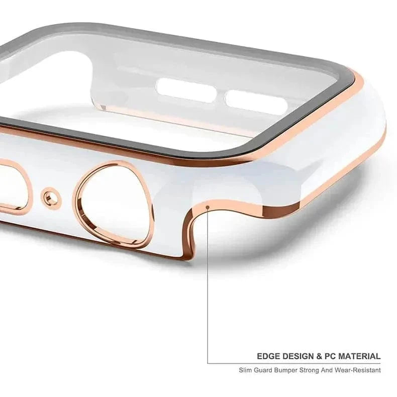 Glossy Chrome Hard PC Built-in Glass Cover for Apple Watch 41mm - Ktusu