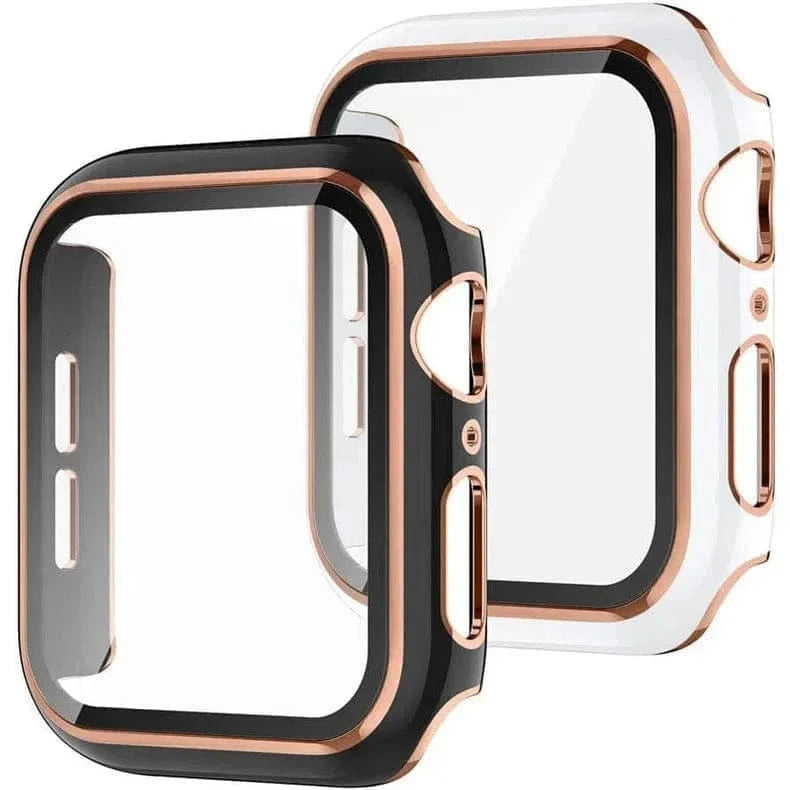 Glossy Chrome Hard PC Built-in Glass Cover for Apple Watch 41mm - Ktusu