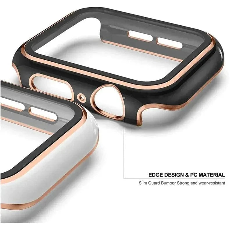 Glossy Chrome Hard PC Built-in Glass Cover for Apple Watch 41mm - Ktusu