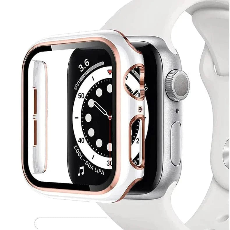 Glossy Chrome Hard PC Built-in Glass Cover for Apple Watch 41mm - Ktusu