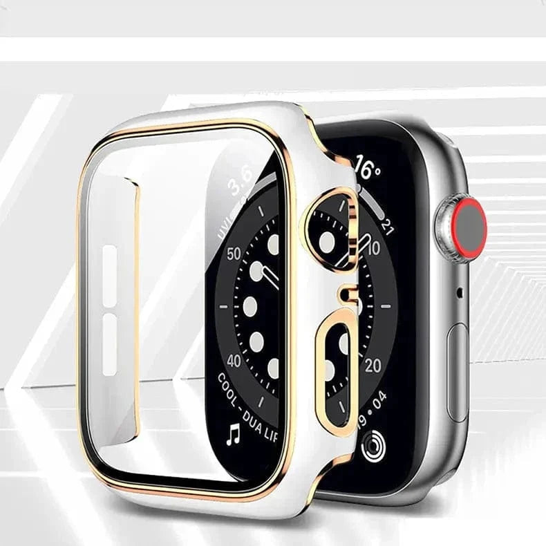 Glossy Chrome Hard PC Built-in Glass Cover for Apple Watch 41mm - Ktusu