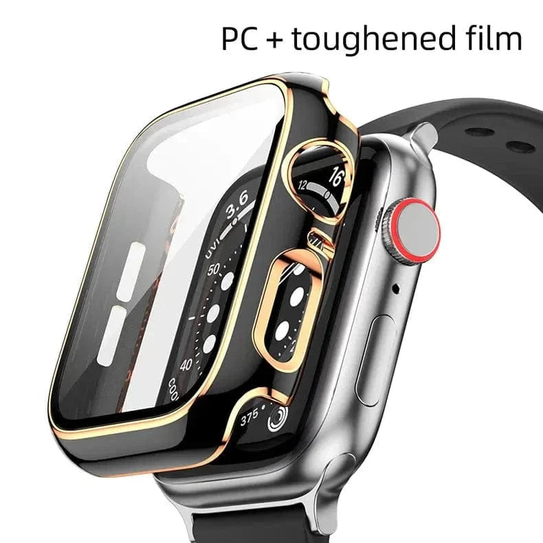 Glossy Chrome Hard PC Built-in Glass Cover for Apple Watch 41mm - Ktusu