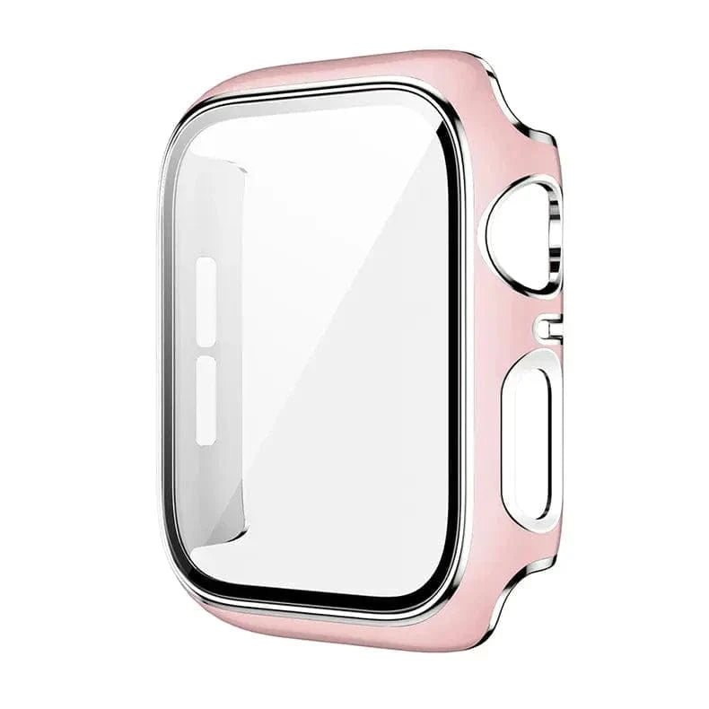 Glossy Chrome Hard PC Built-in Glass Cover for Apple Watch 41mm - Ktusu