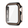 Glossy Chrome Hard PC Built-in Glass Cover for Apple Watch 41mm 41mm / Black Bronze Gold - Ktusu