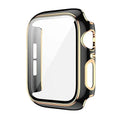 Glossy Chrome Hard PC Built-in Glass Cover for Apple Watch 41mm 41mm / Black Gold - Ktusu