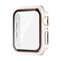 Glossy Chrome Hard PC Built-in Glass Cover for Apple Watch 41mm 41mm / White Bronze Gold - Ktusu