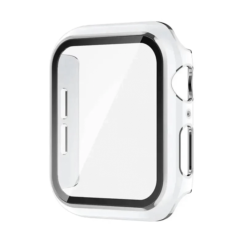 Glossy Chrome Hard PC Built-in Glass Cover for Apple Watch 45mm - Ktusu