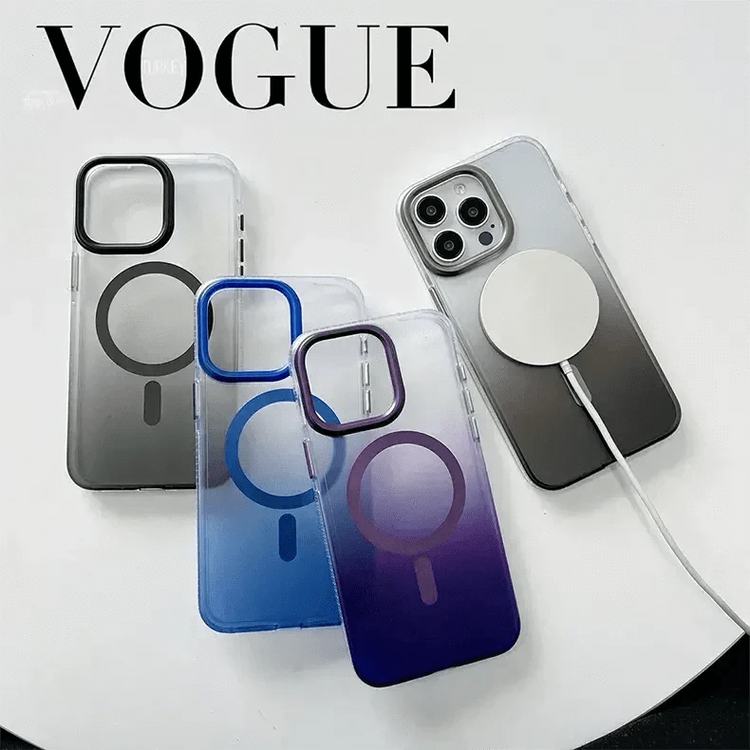 Gradient Frosted Magsafe Hard Case for iPhone 15 Pro Max iPhone 15 Pro Max / Blue / with magsafe - Ktusu