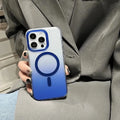 Gradient Frosted Magsafe Hard Case for iPhone 16 iPhone 16 / Blue / with magsafe - Ktusu