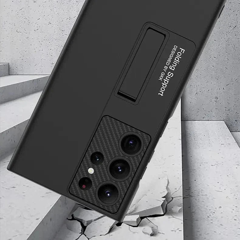 Hidden Bracket Kickstand Matte Hard Case for Samsung S24 Ultra Samsung S24 Ultra / Black - Ktusu