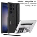 Hidden Bracket Kickstand Matte Hard with Pen Case for Samsung S24 Ultra Samsung S24 Ultra / Black - Ktusu