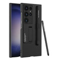 Hidden Bracket Kickstand Matte Hard with Pen Case for Samsung S24 Ultra Samsung S24 Ultra / Black - Ktusu
