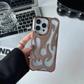 Hollow Flame Soft Case for iPhone 15 Pro iPhone 15 Pro / Glossy / Rose gold - Ktusu