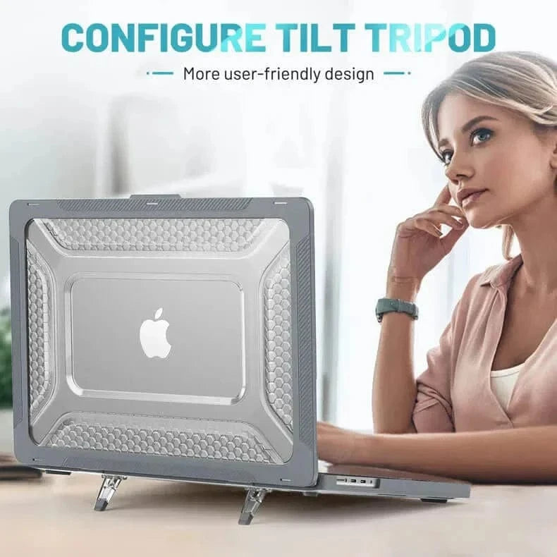 Honeycomb Kickstand TPU Bumper Hard Shell Cover for MacBook Air 13 M2 (2022) | 13 M3 (2024) (13.6-inch) - Ktusu