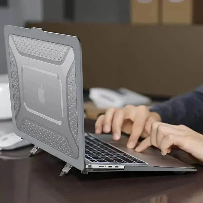 Honeycomb Kickstand TPU Bumper Hard Shell Cover for MacBook Air 13 M2 (2022) | 13 M3 (2024) (13.6-inch) - Ktusu