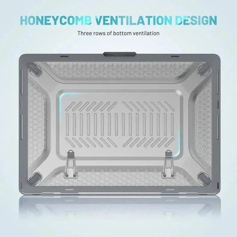 Honeycomb Kickstand TPU Bumper Hard Shell Cover for MacBook Air 13 M2 (2022) | 13 M3 (2024) (13.6-inch) - Ktusu