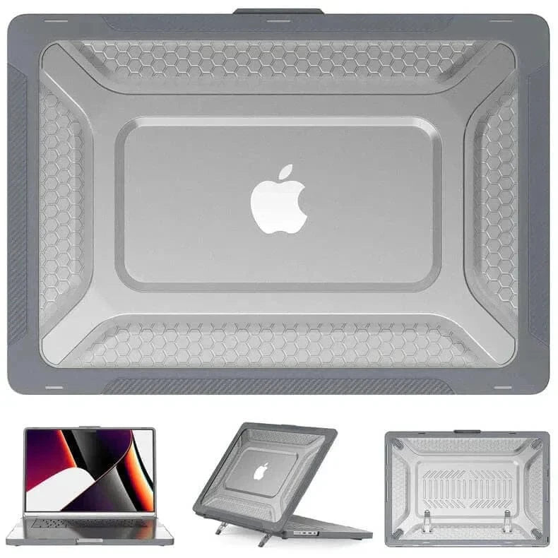 Honeycomb Kickstand TPU Bumper Hard Shell Cover for MacBook Air 13 M2 (2022) | 13 M3 (2024) (13.6-inch) - Ktusu