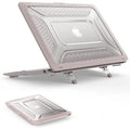 Honeycomb Kickstand TPU Bumper Hard Shell Cover for MacBook Air 13 M2 (2022) | 13 M3 (2024) (13.6-inch) Air 13 M2 (2022) | 13 M3 (2024) (13.6-inch) / Beige - Ktusu