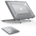 Honeycomb Kickstand TPU Bumper Hard Shell Cover for MacBook Air 13 M2 (2022) | 13 M3 (2024) (13.6-inch) Air 13 M2 (2022) | 13 M3 (2024) (13.6-inch) / Grey - Ktusu