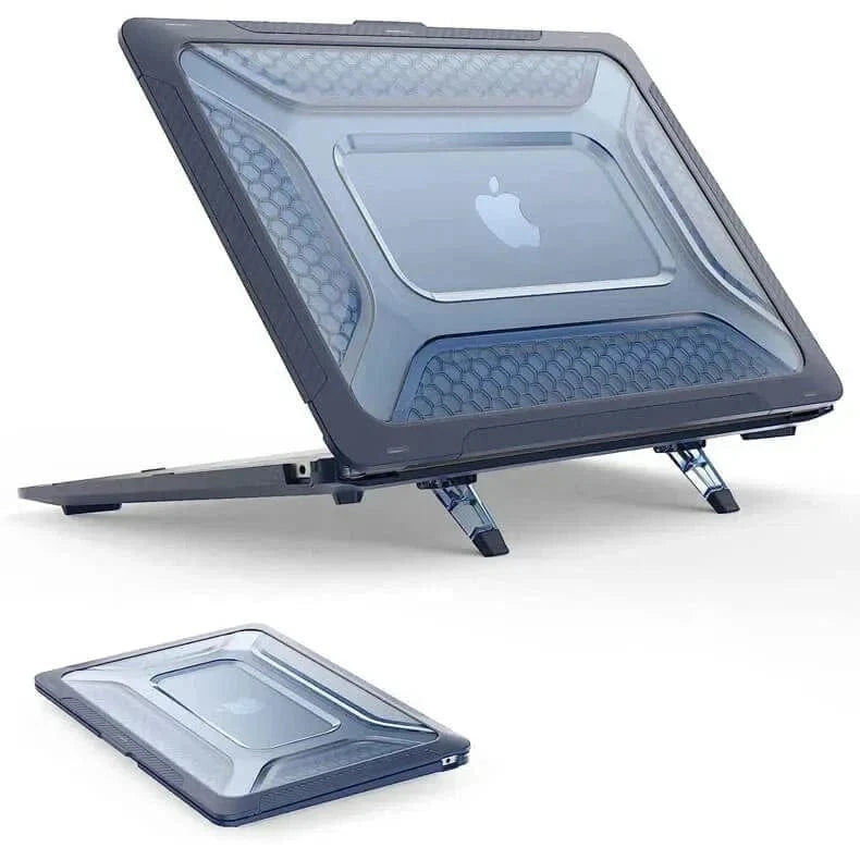 Honeycomb Kickstand TPU Bumper Hard Shell Cover for MacBook Air 13 M2 (2022) | 13 M3 (2024) (13.6-inch) Air 13 M2 (2022) | 13 M3 (2024) (13.6-inch) / Midnight Blue - Ktusu