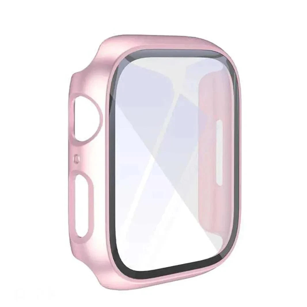 in-build Glass Glossy Cover for Apple Watch 46mm S10 46mm Series 10 / Rose gold - Ktusu