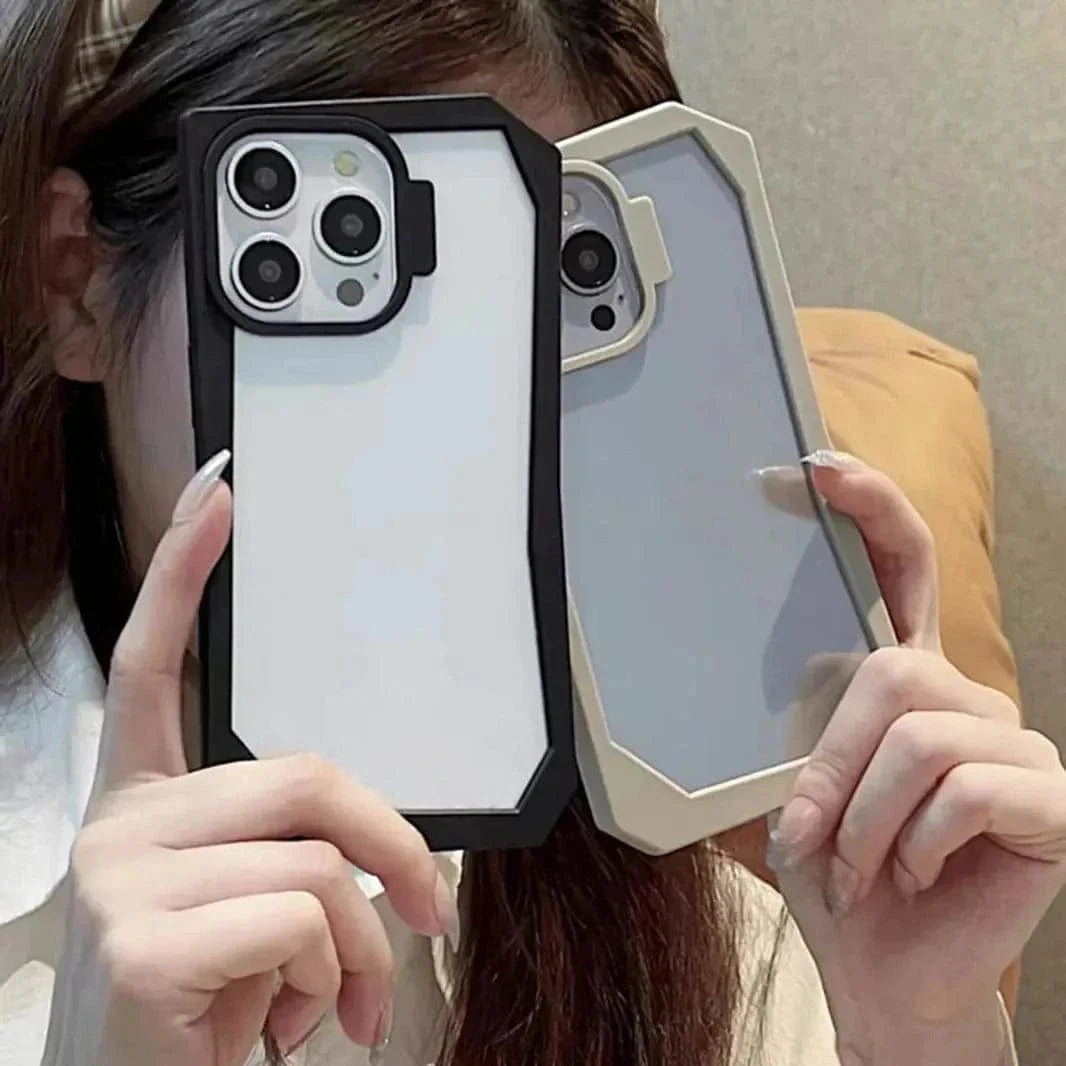 Irregular Border Back Clear Hard Case for iPhone 16 - Ktusu