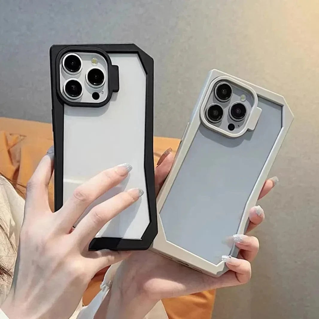 Irregular Border Back Clear Hard Case for iPhone 16 - Ktusu