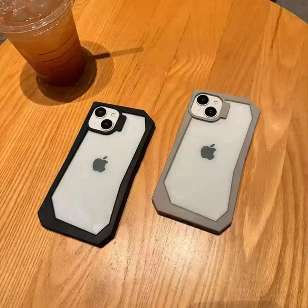 Irregular Border Back Clear Hard Case for iPhone 16 - Ktusu