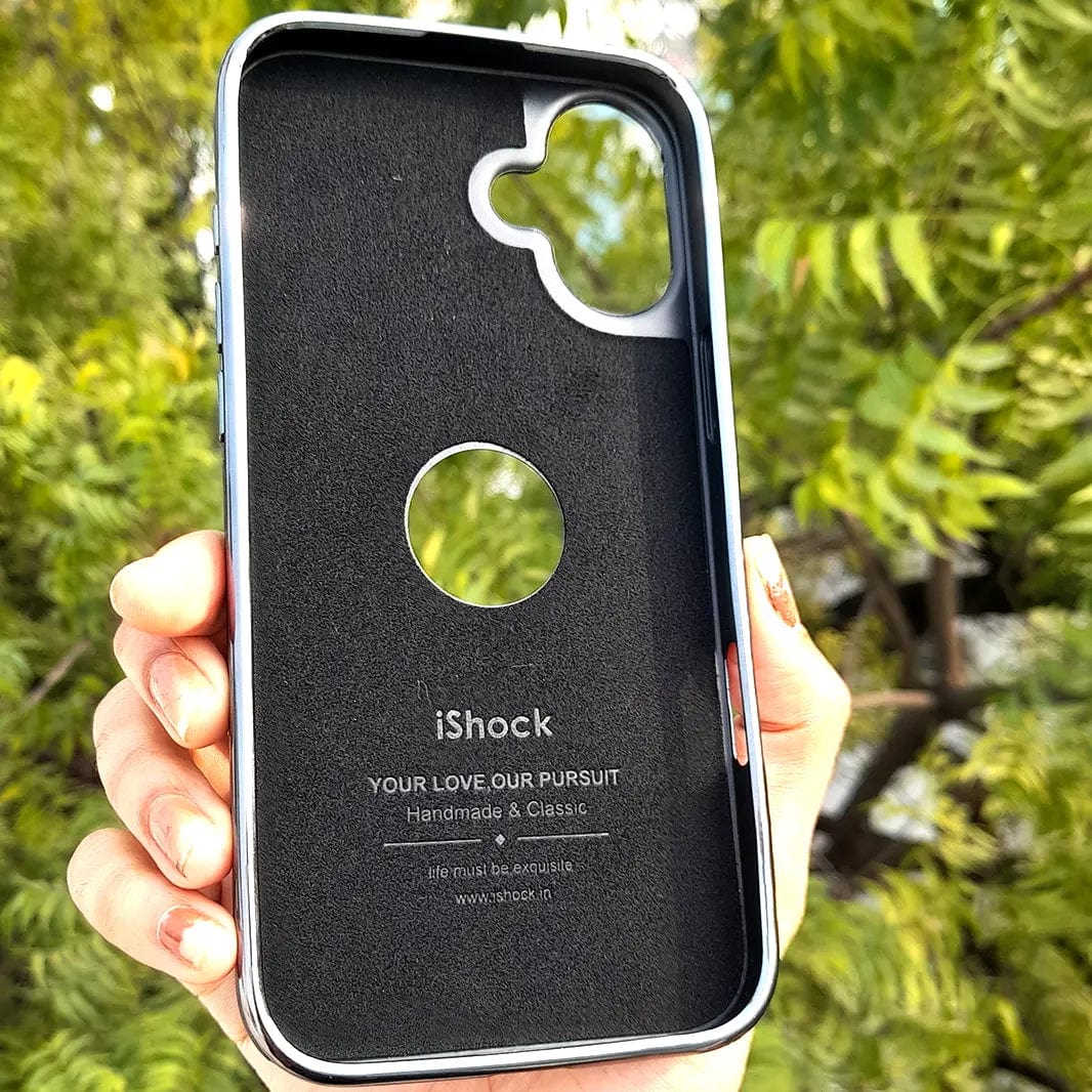 Ishock PU Leather Electroplating Chrome With Logo Cut Case for iPhone 14 Pro - Ktusu