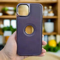 Ishock PU Leather Electroplating Chrome With Logo Cut Case for iPhone 16 Plus - Ktusu
