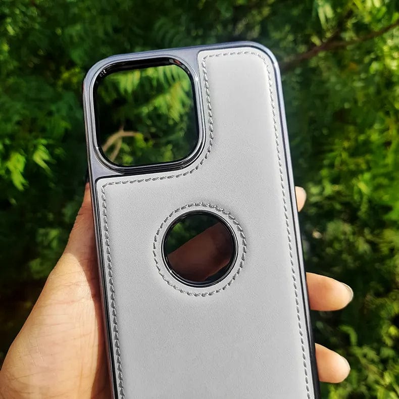 Ishock PU Leather Electroplating Chrome With Logo Cut Case for iPhone 16 Plus - Ktusu