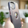 Ishock PU Leather Electroplating Chrome With Logo Cut Case for iPhone 16 Plus - Ktusu