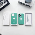 Leather Texture Case With Logo Cut Hard Case for iPhone 14 - Ktusu