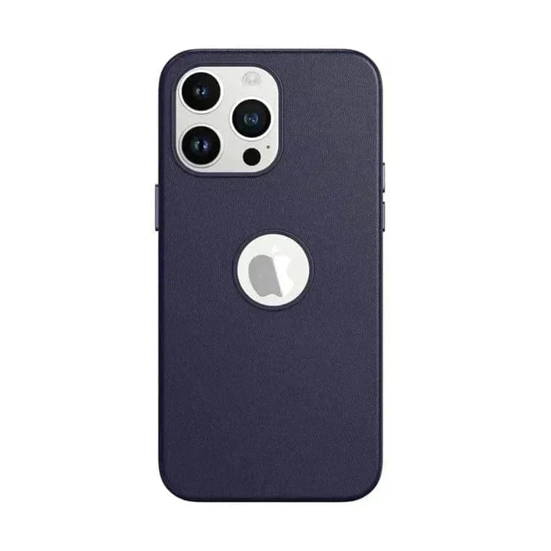 Leather Texture Case With Logo Cut Hard Case for iPhone 14 Pro - Ktusu