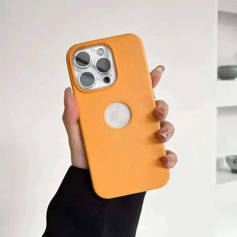 Leather Texture Case With Logo Cut Hard Case for iPhone 14 Pro - Ktusu